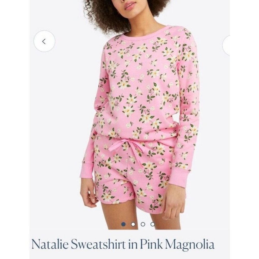 Draper James Top S Small Natalie Sweatshirt Pink Magnolia Floral New
